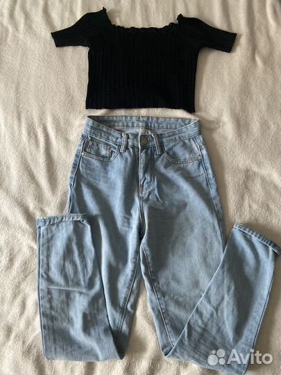 Джинсы бананы 25 и топ