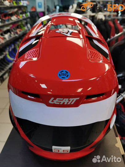 Шлем кроссовый Leatt Moto 3.5 V24 red с очками