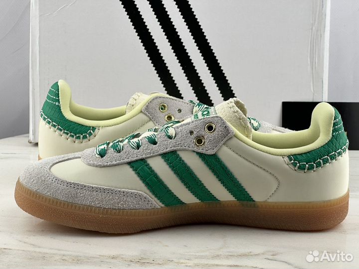 Кеды Adidas Samba Wales Bonner Cream White Green