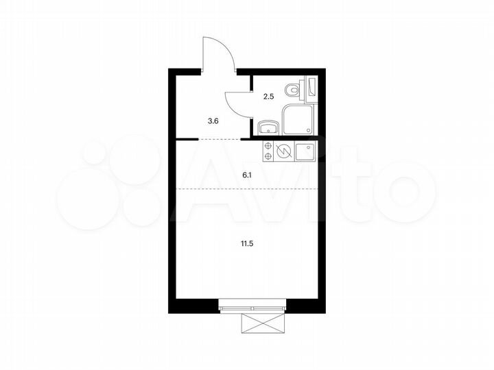 Квартира-студия, 23,7 м², 26/33 эт.