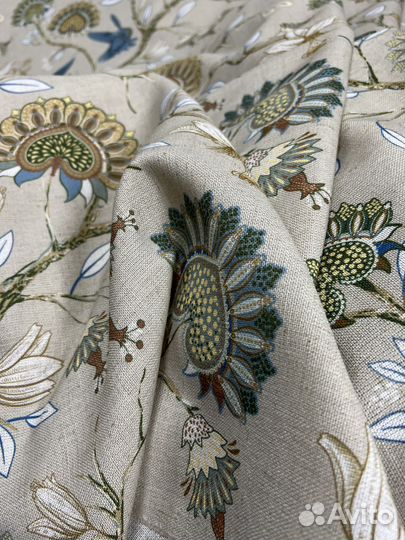 Ткань портьерная лен