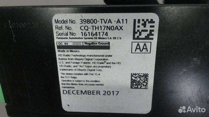 Блок управления радиоприемником Honda Accord 10, 2