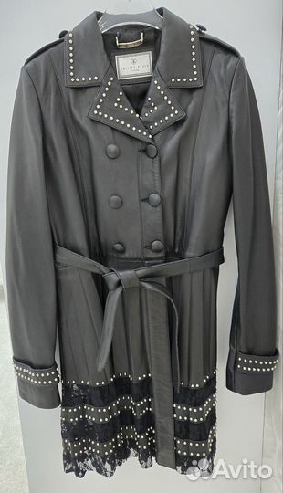 Плащ из натуральной кожи Philipp Plein оригинал