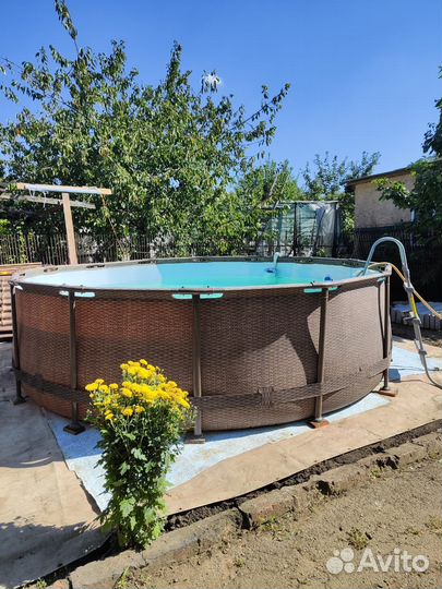 Каркасный бассейн 427х107 ротанг