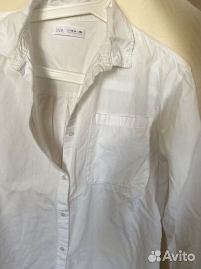 Рубашка белая zara для девочки