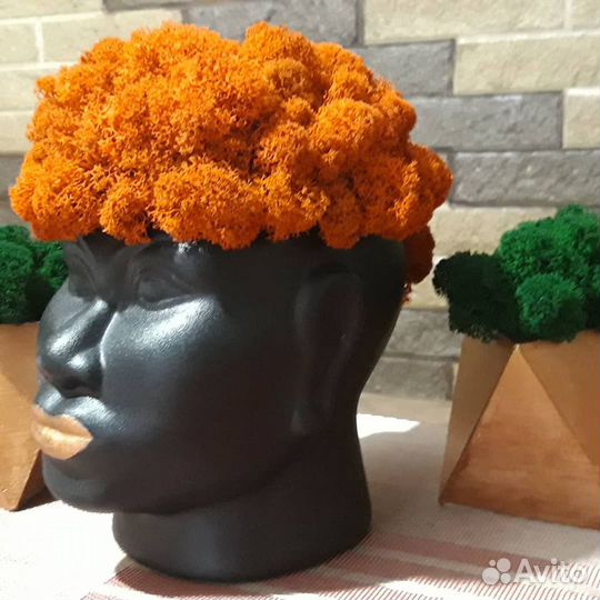 Кашпо декоративное, мох