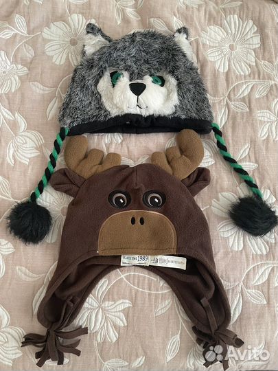 Шапки с американского сайта (олень, волк)