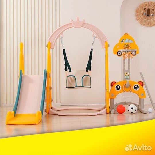 Горка с качелями unix Kids Funny Car (138 cm)