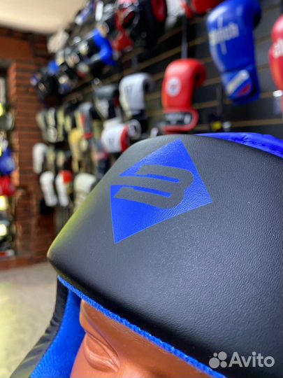 Боксерский шлем BoyBo Атака BH80 black - blue
