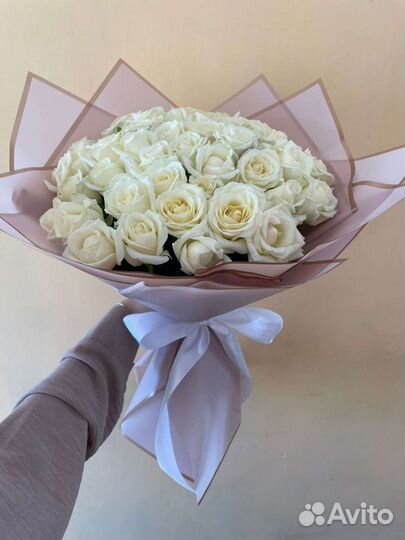 Белые розы, доставка цветов Краснодар