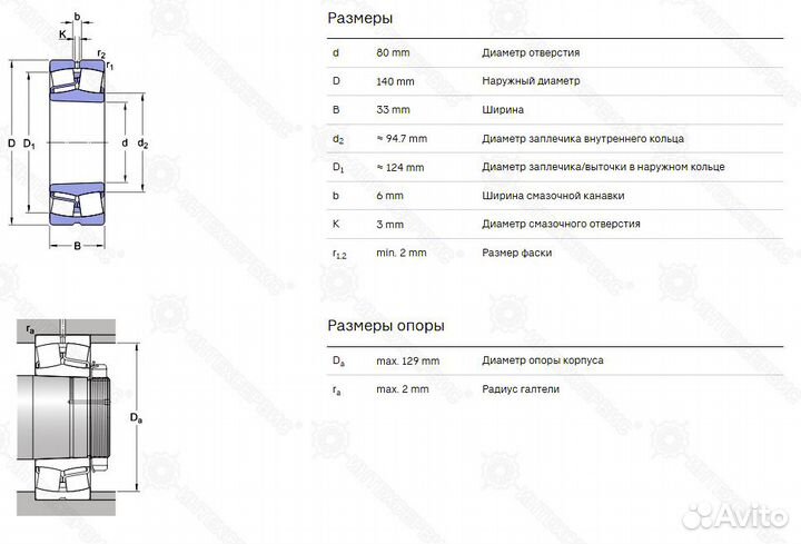 Подшипник 22216 EK KMR