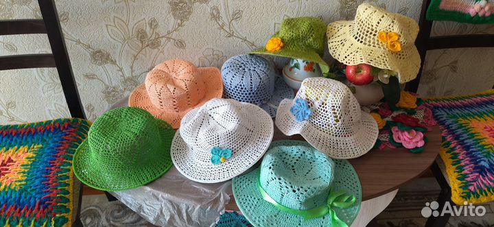 Шляпа летняя вязаная