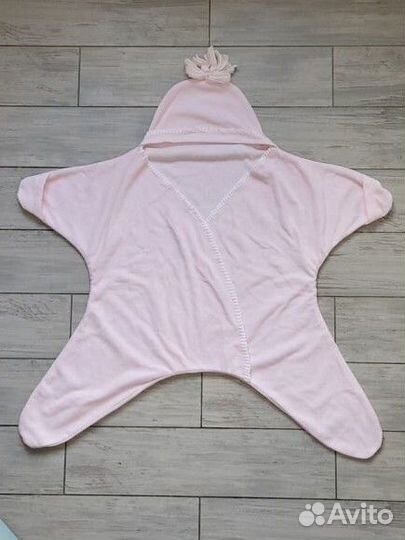 Плед-Конверт новый флисовый Звездочка, 6-18 месяце