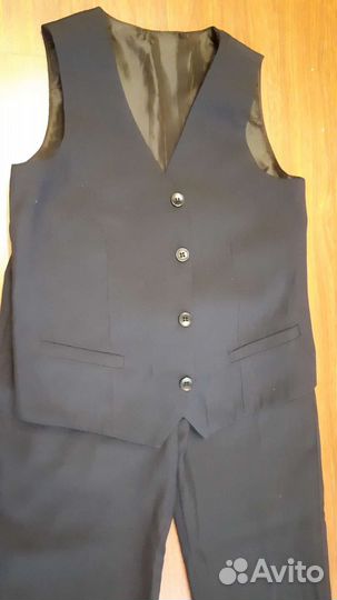 Костюм школьный жилет и брюки, размер 140