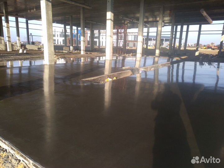 Промышленные бетонные с топпингом полы