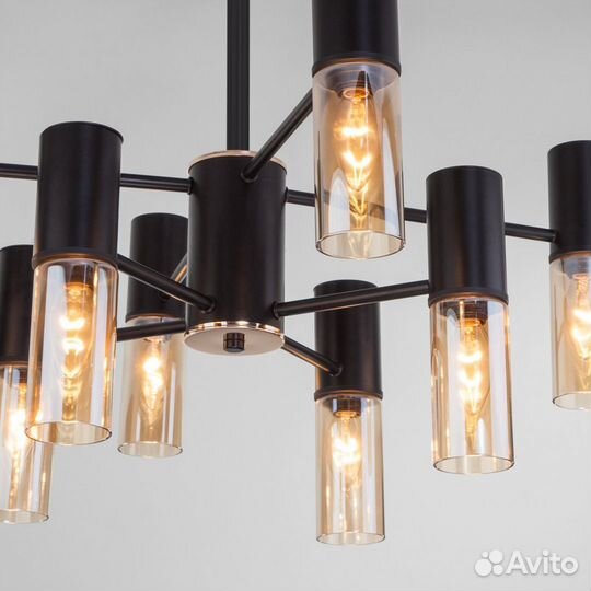 Люстра металл и стекло в спальню современная