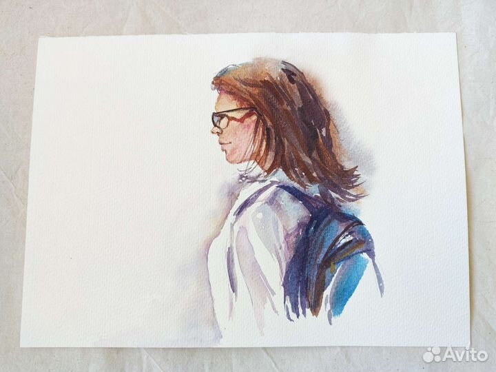 Акварельные картины. Люди. Портрет