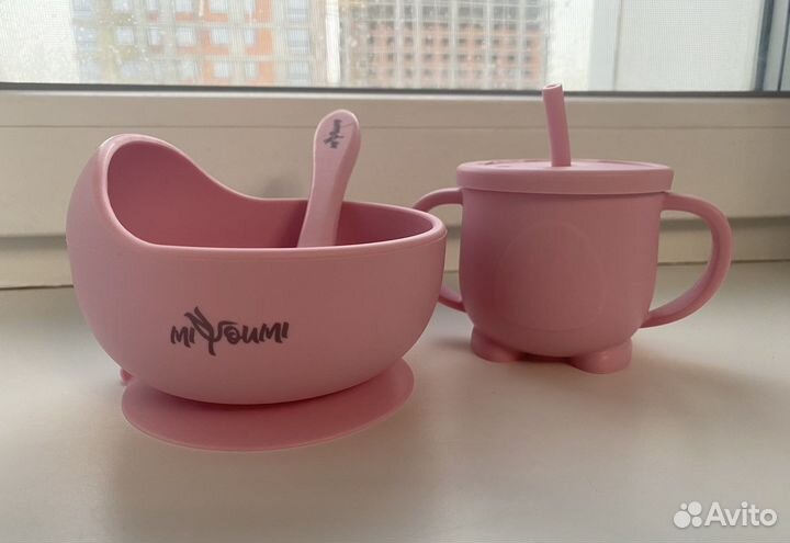 Набор посуды (тарелка, ложка и поильник)