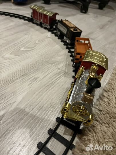 Железная дорога паровоз, дым,подсветка,звук