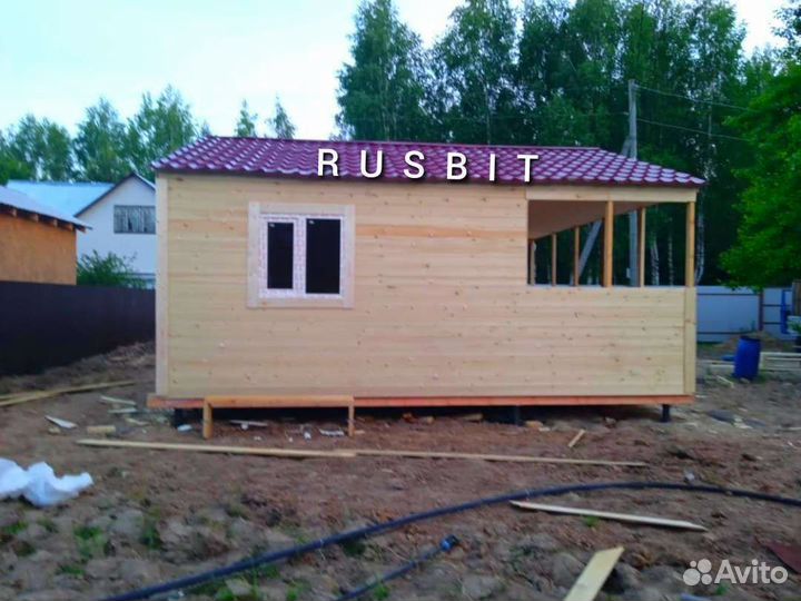 Дачный домик 6/6 с верандой(цена с установкой)