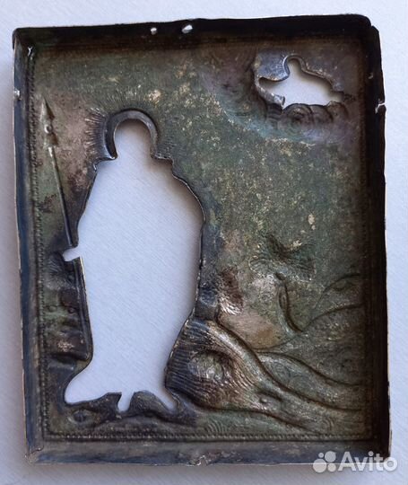 Икона иоанн воин серебро 84 проба 1776 год 9.5Х11