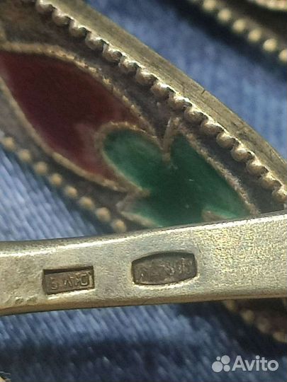 Серебряные ложки эмаль