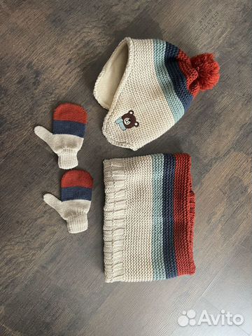 Комплект шапка и шарф варежки
