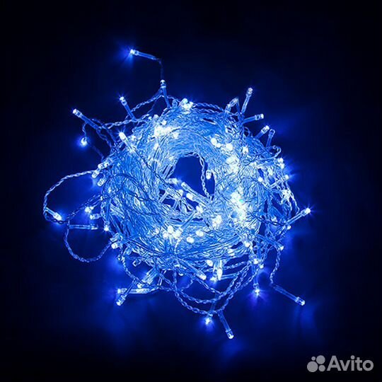 Гирлянда уличная бахрома 5,3м синий CL23 32350