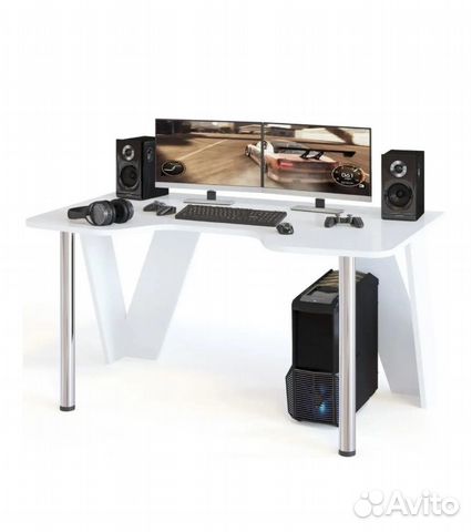 Компьютерный стол белый сокол
