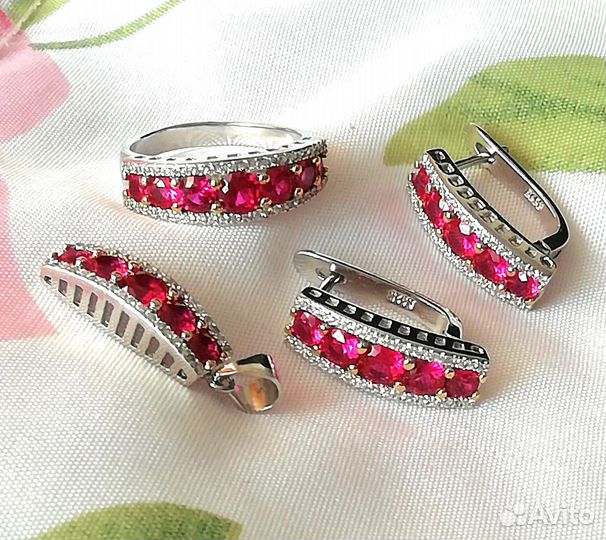 Серьги, кольцо 17,5, кулон цирконий серебро С345