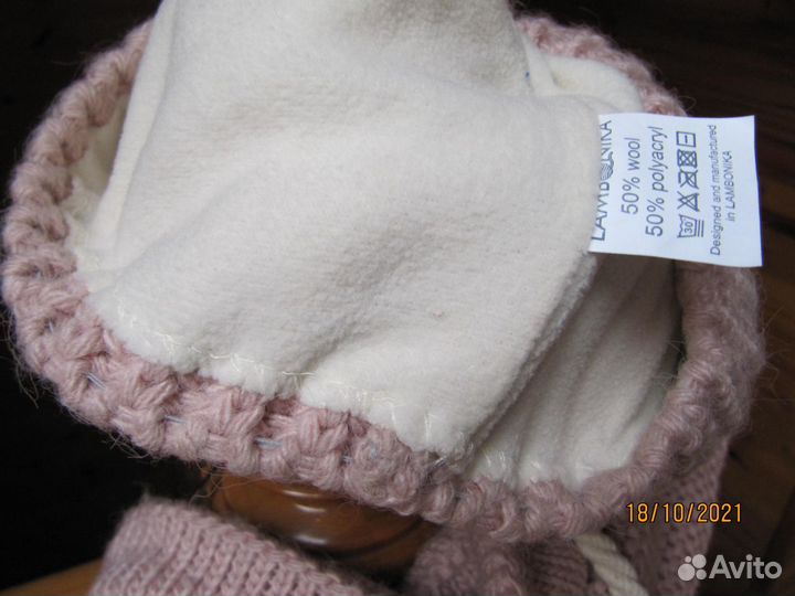 Ккомплект снуд+шапка, тепл. замш шапка