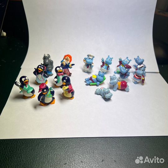 Фигурки киндер сюрприз пингвины и бегемоты