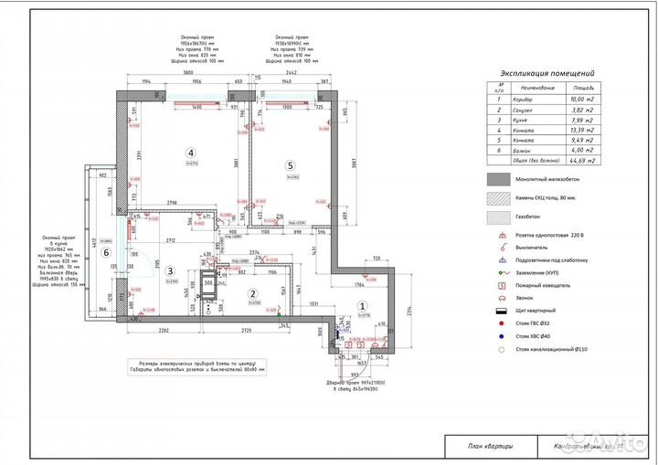 Обмеры помещений / Оформление в Аutocad
