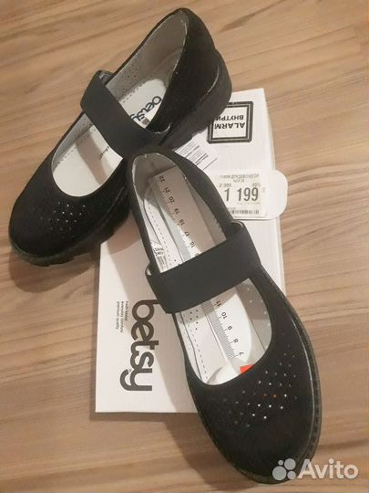 Туфли для девочки р.36 нубук/кожа