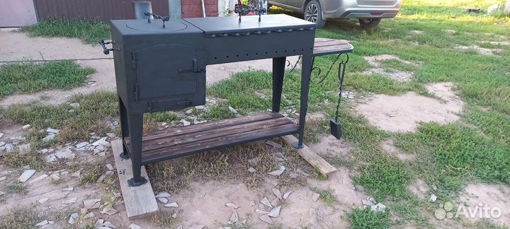 Мангал с печью под казан