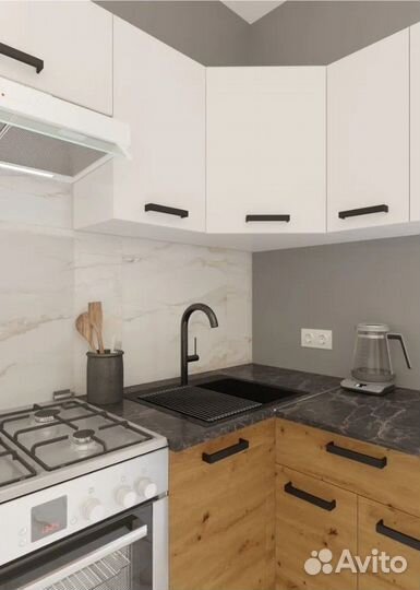 Кухонный гарнитур угловой Брауни 2.4м*1,2