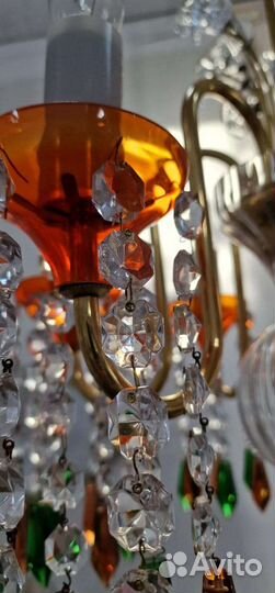 Хрустальная люстра. Яблонекс. Латунь