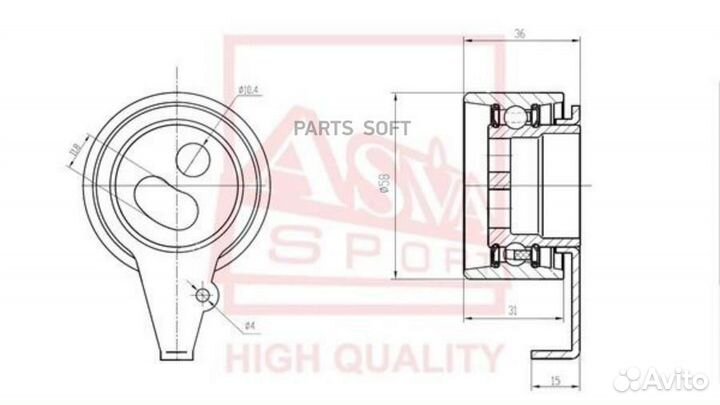 Asva szbp007 Ролик натяжной ремня грм