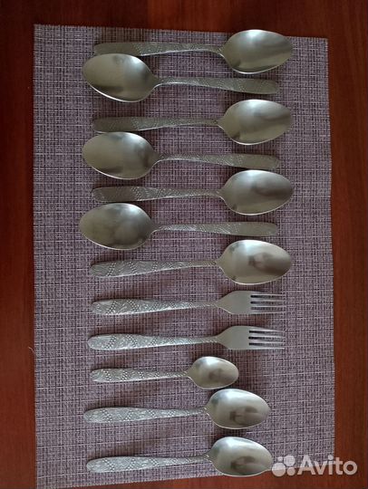 Ложки, вилки, ножи СССР - нержавейка и деревянные