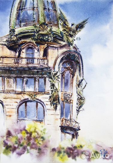 Картина акварелью Зингер 