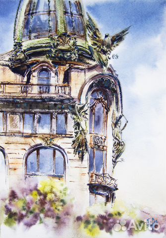 Картина акварелью Зингер 