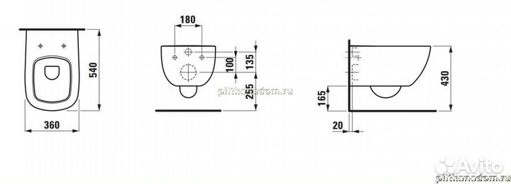Laufen Palomba 8.2080.1.000.000.1 Унитаз подвесной
