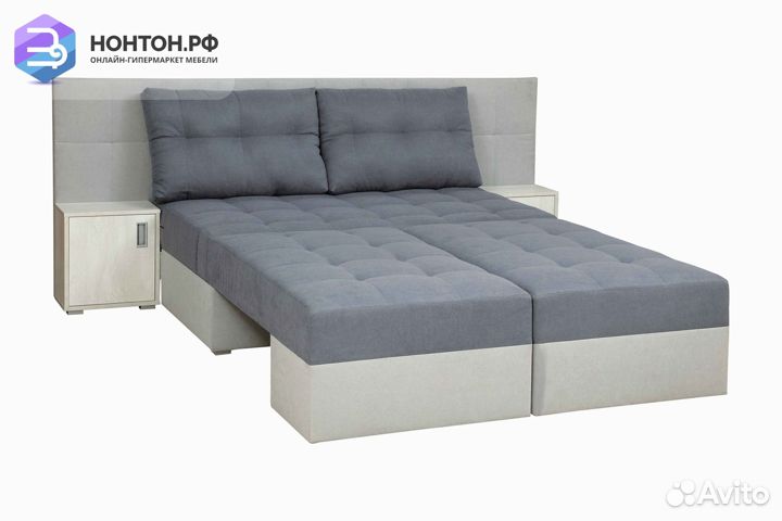 Диван трансформер Даллас темно-серый / светло-серы