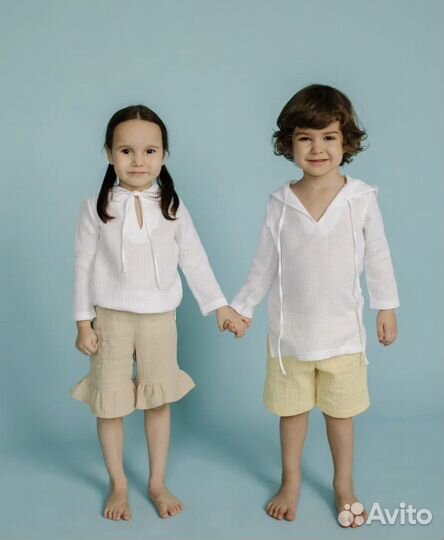 Туника пляжная детская из муслина