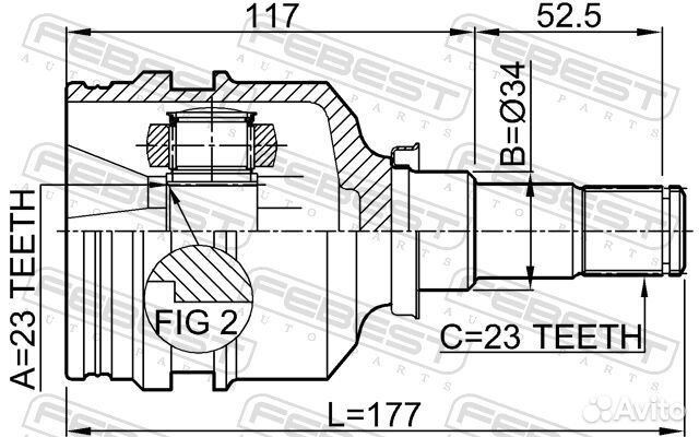 Шрус внутренний перед прав/лев 0111001 Febest