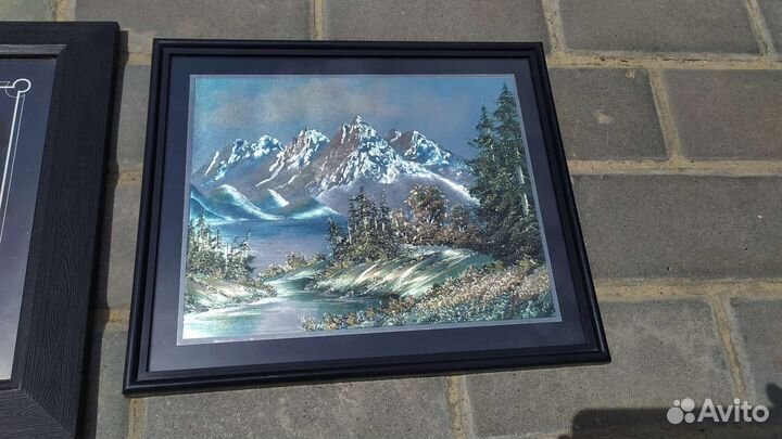 Картина настенная, вид на горы, цена за 2шт