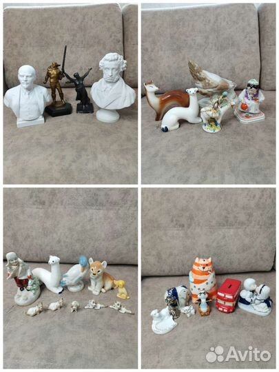 Фарфоровые,металлические статуэтки СССР и другие