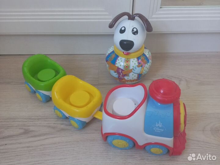 Паровоз clementoni музыкальный, пакет игрушек