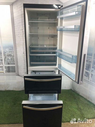 Чёрный холодильник бу haier