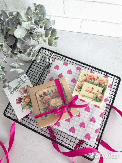 Шоколадная открытка, шоколад с логотипом